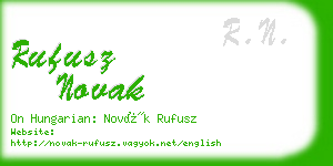 rufusz novak business card